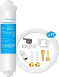 HAOCHEN Inline Water Filter for Ice Maker and Refrigerator,Include 1/4" Water Line and Push to Connect Fittings,Ideal for Ice Maker, Refrigerator, RO(Reverse Osmosis) System