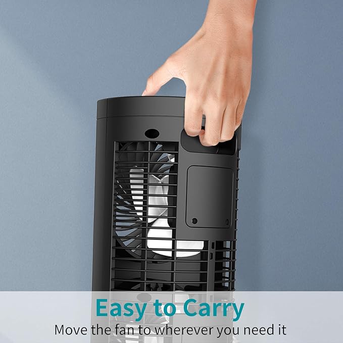 Dr. Prepare Desk Fan Tower Fan Cooling Fan, Portable Oscillating Fan with 3-Speed Options, Dual Air Circulation, 110° Oscillation, 3 Timers, Table Fan for Bedroom Dorm Room Office Desktop, 13 inch