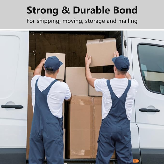 1.88 in x 66.6 YDs Clear Heavy Duty Packing Tape with Dispenser, Strong & Durable Shipping Tape, Packaging Tape, Packing Tape Dispenser for Packing Boxes, Moving Supplies, Shipping and Mailing-FlexoryFit