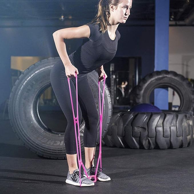 7 Rings Stretch Exercise Band, Portable Silicone Elastic Resistance Band Pilates Flexbands Yoga Stretching Strap Physical Therapy Rehab Belt, Home Gym Workout Equipment for Full Body Exercise-FlexoryFit