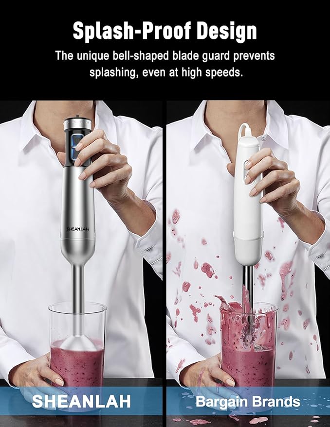 1000W Powerful Immersion Blender handheld, 2025 New Update Hand Blender with 25-Speed, Scratch-Resistant Corded Hand Mixer with Heavy-Duty Copper Brushless Motor and Gift Box-FlexoryFit