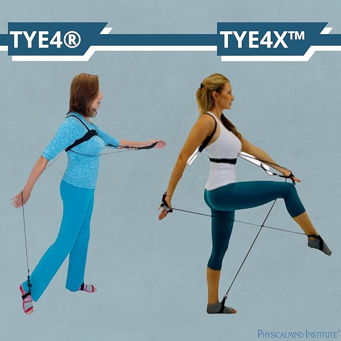 TYE4® and TYE4X™ - Pilates Wearable Resistance/Assistance; Total Body Exercise; Core Strengthening, Portable, Home Gym, Pilates, Yoga, Barre, Posture, Stretching, Balance-FlexoryFit