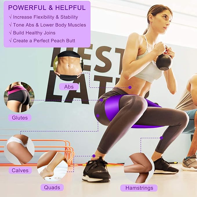 Resistance Bands Set, 3 Pack Professional Latex Elastic Bands for Home or Gym Upper & Lower Body Exercise, Physical Therapy, Strength Training, Yoga, Pilates, Rehab, Blue & Purple & Pink-FlexoryFit