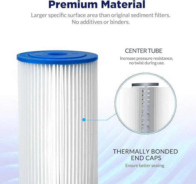 Membrane Solutions 5 Micron Pleated Water Filter Home 10"x4.5" Whole House - Image 4