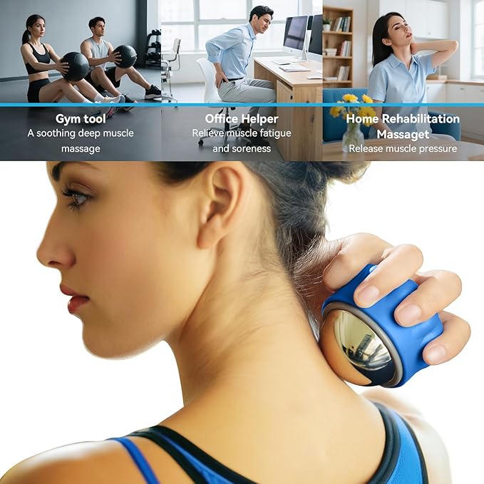 iECO Massage Ice Roller Ball - Stainless Steel Cold & Heat Therapy Massage Tool for Deep Tissue, Sore Muscle, Trigger Point, Muscle Knots Full Body Relax-FlexoryFit