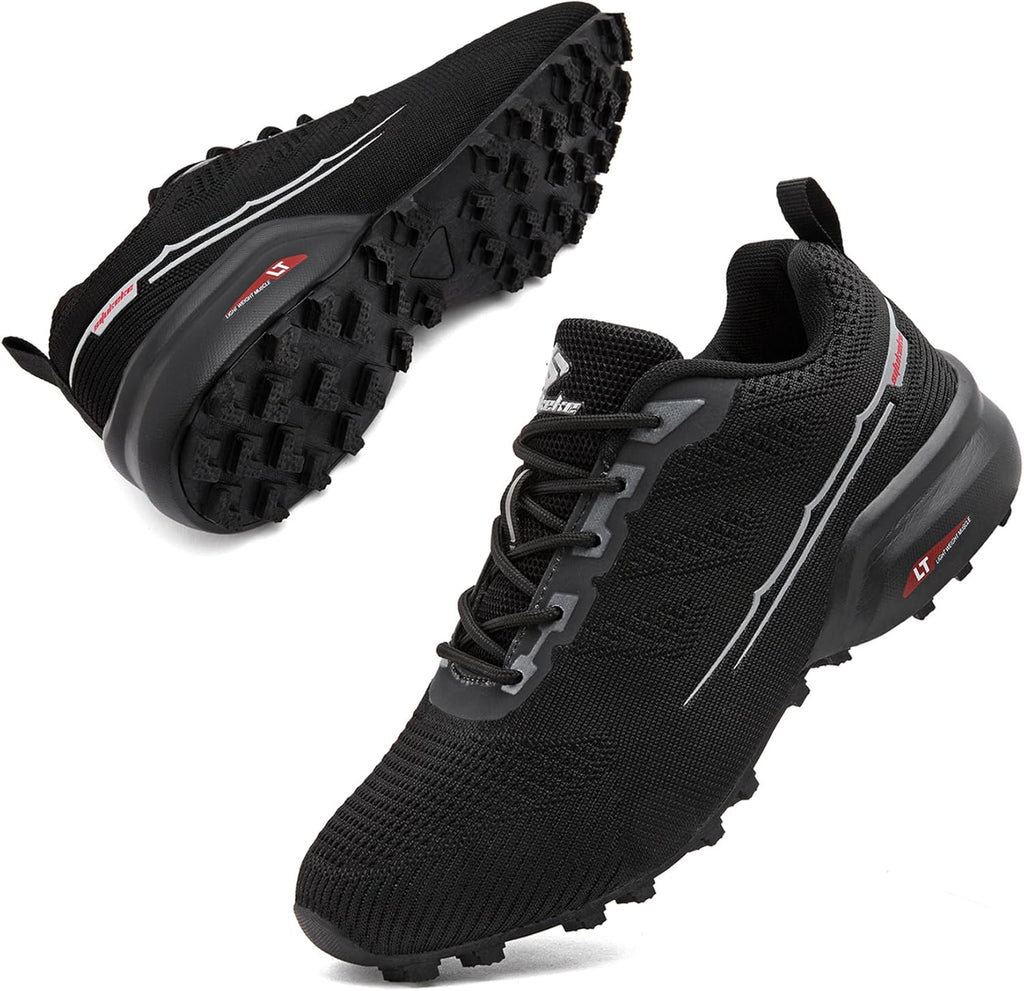 Men's Trail Running Shoes Lightweight Breathable Walking Hiking Sneakers Outdoor Athletic Tennis Cross Training Shoes