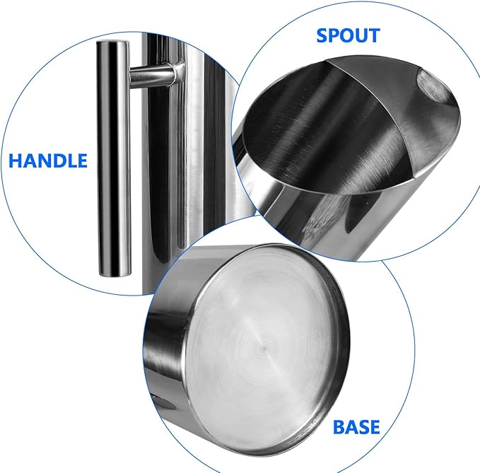 Stainless Steel Water Pitcher Carafe with Ice Guard 70 Ounces Capacity Chrome Plated Mirror Finish by MUGLIO