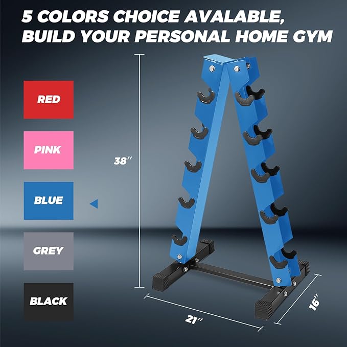 RitFit 250LB/300LB Rubber Hex Dumbbell Sets with Weights Rack, Multiple Color Choices Available, Great Gym Equipment for Home, Strength Training, Workouts-FlexoryFit