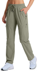 Women's Hiking Pants Quick Dry Lightweight Cargo Pants UPF 50 Water Resistant Zipper Pockets for Golf Travel Work Camping