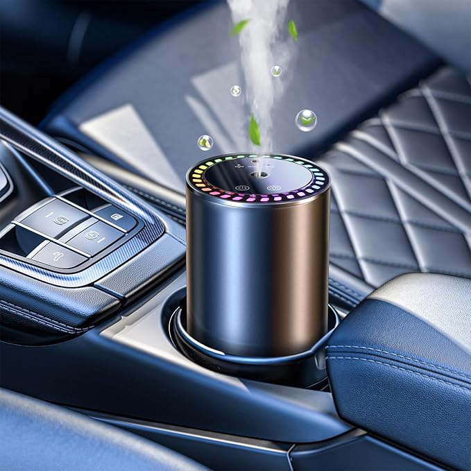 Smart Car air Fragrance/Car air freshener/Fragrance Diffuser for Auto Home Office Bedroom,Auto On/Off,3-Modes Adjustable, Built-in Battery,Starry Light,Lasts for 24 Weeks,Cologne
