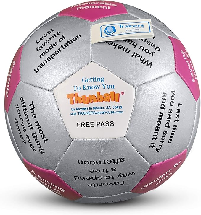Trainers Warehouse 6" Thumball Collection, 32 Prompts for Conversation, Team Building, Relationship and Training-FlexoryFit