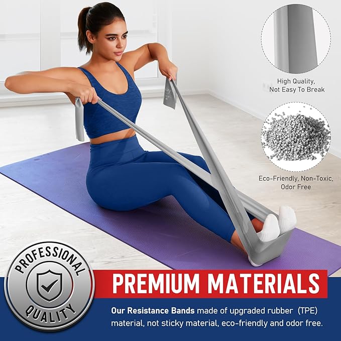 WALITO Resistance Bands for Working Out, Exercise Bands for Women and Men, Workout Bands for Physical Therapy, Stretch, Recovery, Pilates, Rehab, Strength Training and Home Gym-FlexoryFit