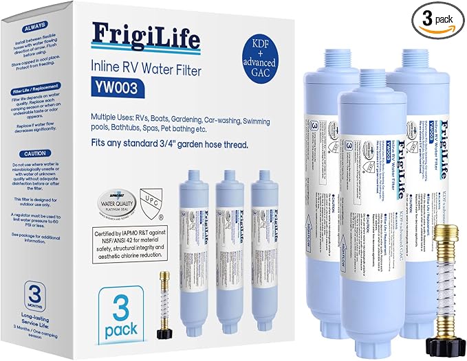 RV Water Filter, NSF/ANSI 42, for RVs Marines, for Drinking, Bad Taste Odor by FrigiLife
