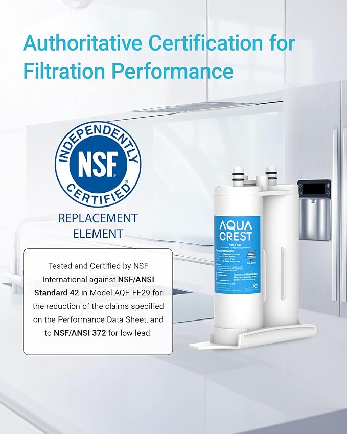 AQUA CREST Replacement for Frigidaire® & Electrolux® WF2CB®, PureSource2®, NGFC 2000, FC100, 1004-42-FA, Kenmore 9916, 469911, 469916 Refrigerator Water Filter, 3 Filters