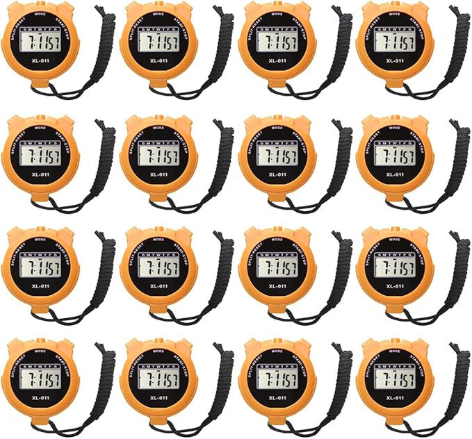 16-Pack Multi-Function Electronic Digital Sport Stopwatch Timer, Large Display with Date Time and Alarm Function, Sports Coaches Fitness Coaches and Referees-FlexoryFit