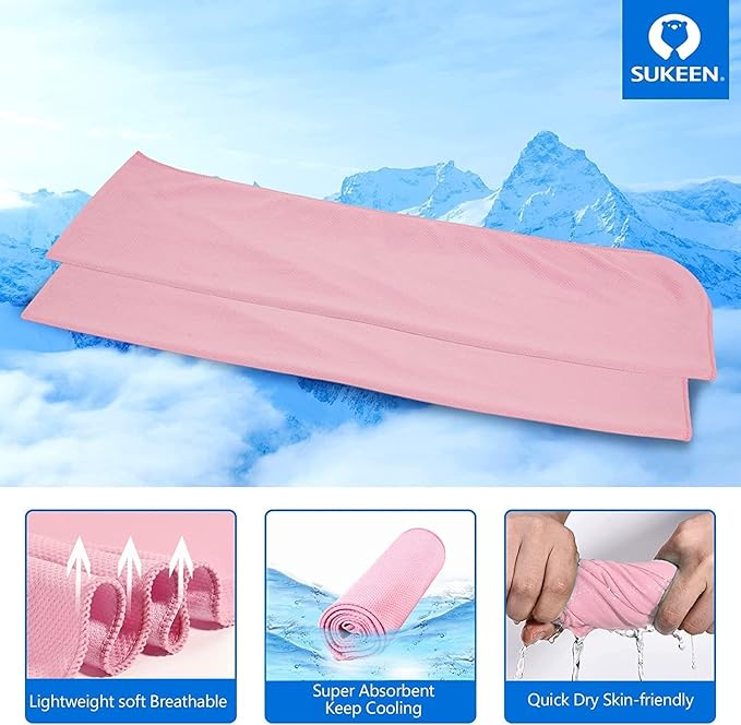 Sukeen Cooling Towel (40"x12"), Ice Towel Sets,Soft Breathable Chilly Towel,Microfiber Towel for Yoga,Sport,Running,Gym,Workout,Camping,Fitness,Workout & More Activities, 6 Pack-FlexoryFit