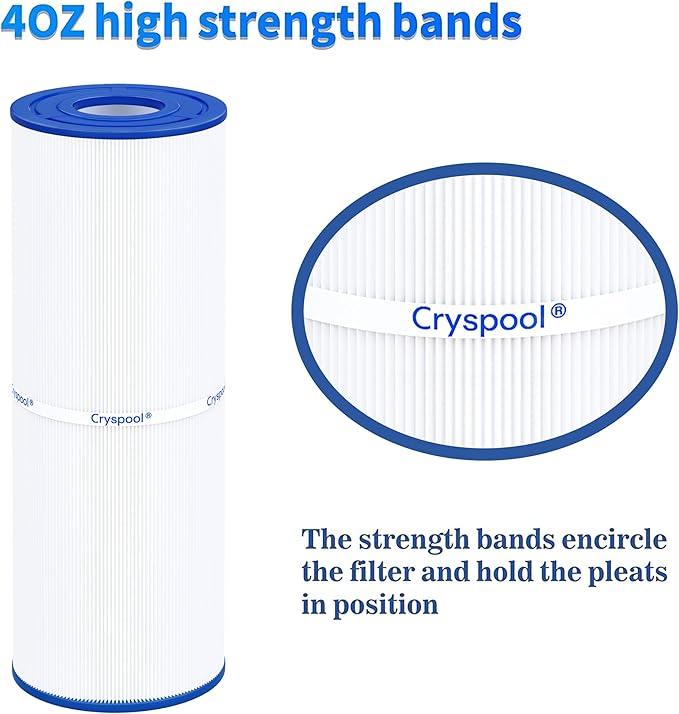 Cryspool® 04075 Filter Compatible with C-4950, PRB50-IN, FC-2390, Guardian 413-212-02, J200 Series Filter, 03FIL1600, 373045, Cal Spa Hot Tub Filter, 50 Sq. Ft Spa Filter Cartridge, 2 Pack