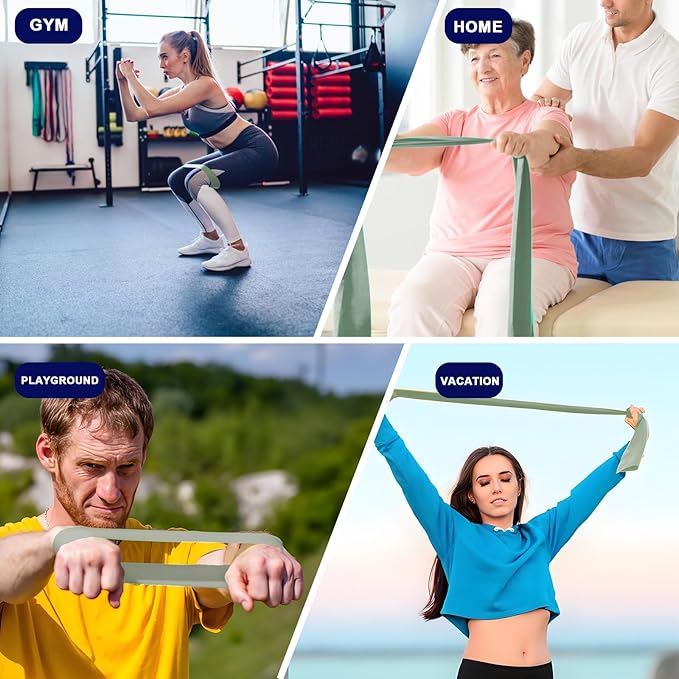 Workout Resistance Bands - Natural Latex Exercise Bands for Physical Therapy, Stretching, Yoga, Pilates, Strength Training & Home/Gym Fitness-FlexoryFit