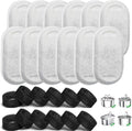 Cat Water Fountain Filters, 12 Pack Replacement Filters & Pre-Filter Sponges for 3.2L/108Oz & 67oz/2L Stainless Steel Pet Fountain, Carbon Filters for Automatic Cat Water Dispenser Water