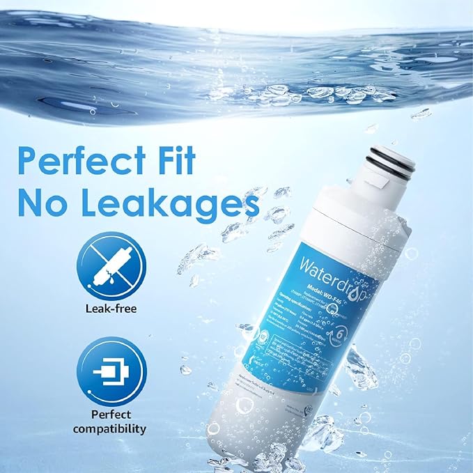 Waterdrop LT1000PC ADQ747935 MDJ64844601 Refrigerator Water Filter, Reduce chlorine, bad taste and odor, Replacement for LG® LT1000P®, ADQ74793501, ADQ74793502, Kenmore 46-9980, Pack of 4