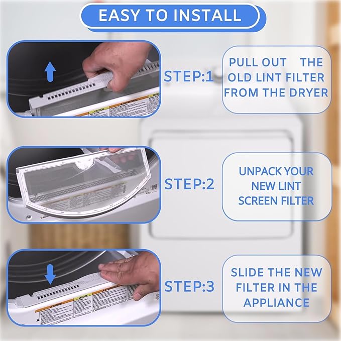 WE03X23881 Dryer Lint Screen Replacement For GE Gas Dryer & Dryer GTD65EBSJ3WS GTX22EASK0WW GTD45EASJ2WS GTD42GASJ2WW GTD42GASJ0WW GTD72EBSN0WS GTD65GBSJ1WS GTD42GASJWW GTX22GASK0WW HTX21EASK0WW Etc