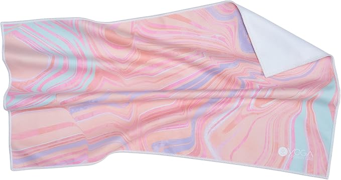 Yoga Design LAB | The Hand Towel | Premium Non Slip Hand Towel | Designed in Bali | Colorful Eco Printed + Quick Dry + Soft | Hot Yoga, Bikram, Ashtanga, Sport, Barre, Travel (Pearl)-FlexoryFit
