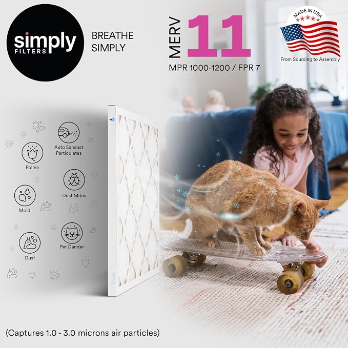 Simply 18x18x1 Air Filter, MERV 11, 12 Pack, - Image 2