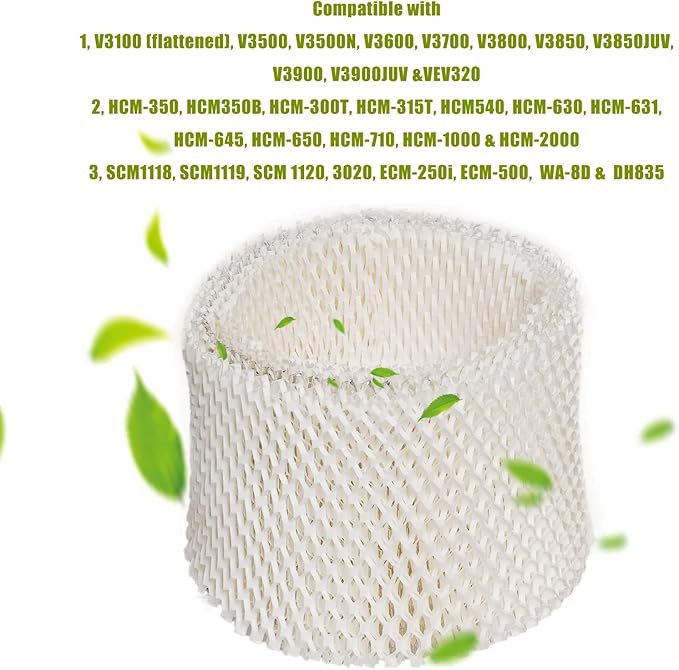HIFROM 4Pack Replacement Humidifier Wick Filters Compatible with Kaz & Vicks 3020 V3100 V3500 V3600 V3800 V3900 Honeywell HCM-300T HCM-350 Humidifier WF2 & PWF2