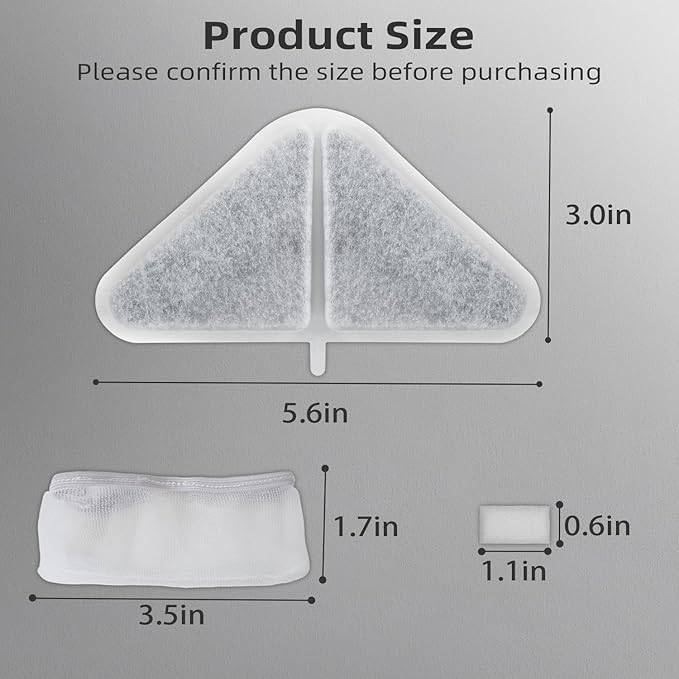 6 Pack Filters Replacements for Automatic Pet Fountains，230oz/7L Dog Multiple Filtration Dog dispensor，Filtration System Pet Fountain Filters Replacement (6 Filter+6 Mesh Bag+6 Sponge)