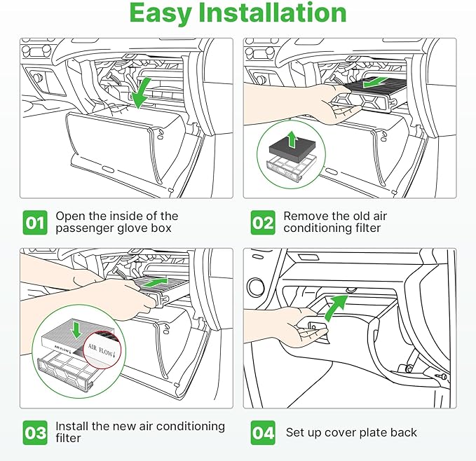 1*Engine Air Filter+2*Cabin Air Filters Set Fit - Image 7