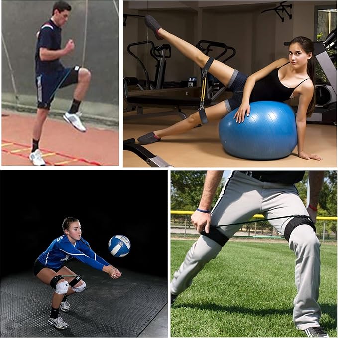 2Pcs Fitness Thigh Straps Soft Neoprene Padded Fitness Leg Exercise Attachment Adjustable Thigh Resistance Belt for Machines Gym Workout Speed Exercise Taekwondo Football Running-FlexoryFit