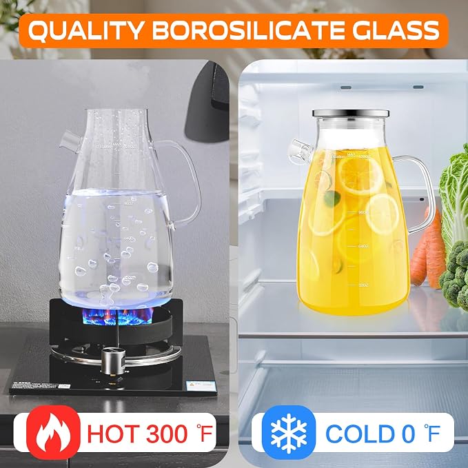 1 Gallon 128oz Glass Pitcher, Water Pitcher - Image 4