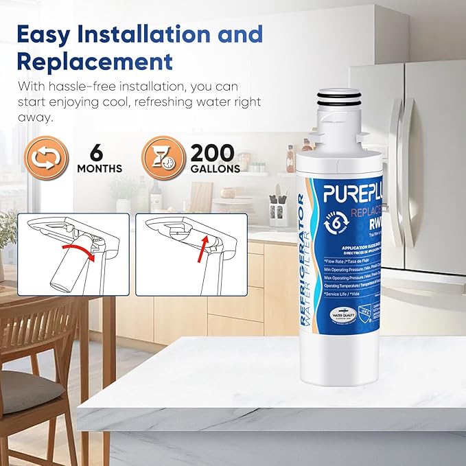 PUREPLUS ADQ747935 NSF 53&42 Certified Replacement for LT1000P LT1000 Kenmore Elite 9980 LT1000PC, MDJ64844601 ADQ74793501, LMXS28626S, LFXS26973S, Refrigerator Water Filter, 2Pack