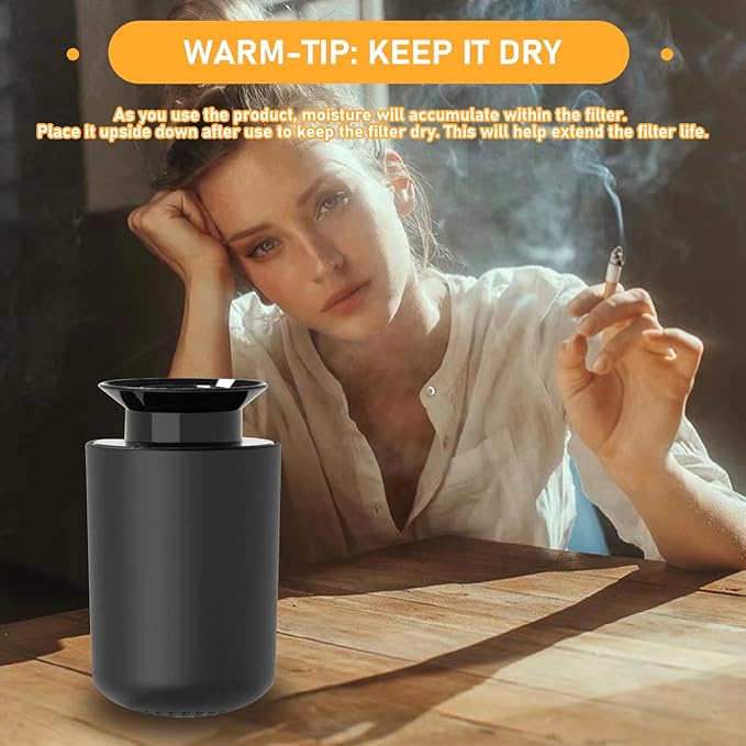 4 Pcs Replacement Filter Cartridges Only Compatible with Smoke Trap Personal Air Filter, with Activated Coconut Carbon Filter to Filter Smell, Long Lasting 500+ Exhales