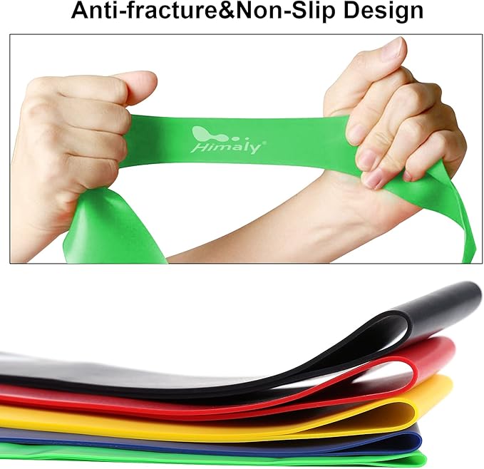Himaly Anti-Break Resistance Band, Elastic Exercise Band, Hand and Ankle Straps, Indoor and Outdoor Fitness, Portable Resistance Band, Whole Body Exercise-FlexoryFit