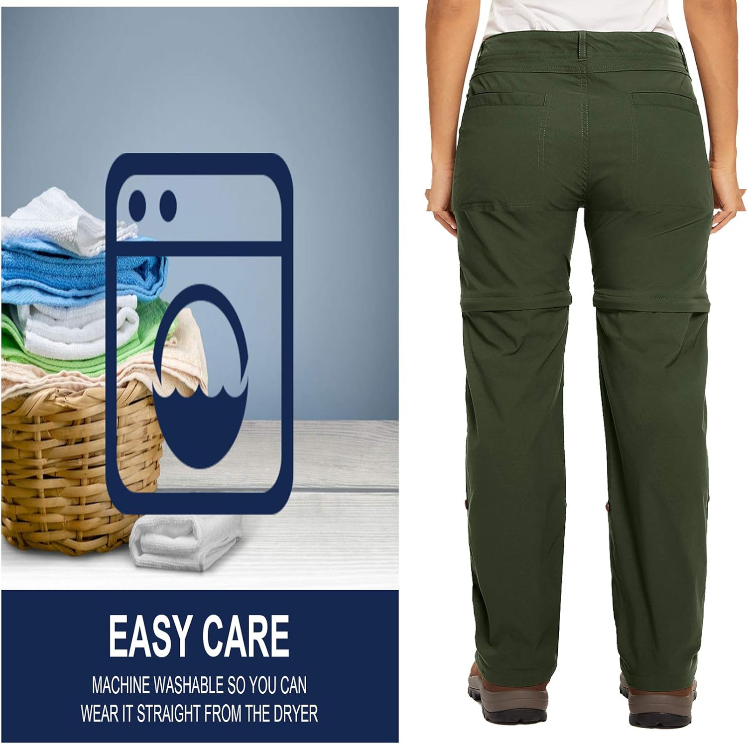 Women's Hiking Pants Convertible Zip Off Lightweight Quick Dry Outdoor Travel Camping Safari fising Pants
