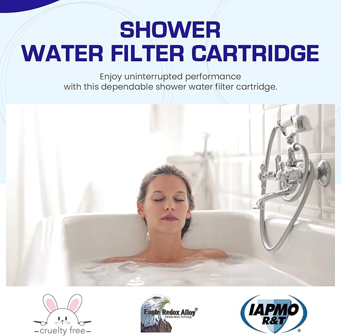 Crystal Quest Shower Filter Replacement Cartridge - Removes Chlorine and Contaminants for Cleaner Water - Durable Eco-Friendly BPA-Free Design - Built in the USA - Fits Crystal Quest Shower Filters