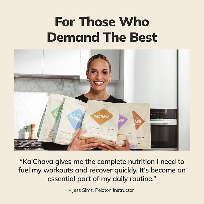 Ka’Chava All-In-One Nutrition Shake Blend, 5 Flavor Sample Pack, 5 Servings, 85+ Superfoods & Nutrients, Meal Replacement, Greens Plant-Based Superfood Powder Protein Drink, Digestive Enzymes & Probiotics, Vegan Dairy Gluten Free-FlexoryFit