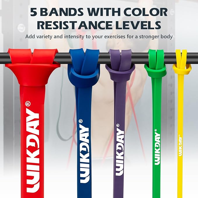 Resistance Bands for Working Out, Exercise Bands, Workout Bands, Pull Up Assistance Bands for Body Stretching Training Physical Therapy Muscle Training for Men & Women-FlexoryFit