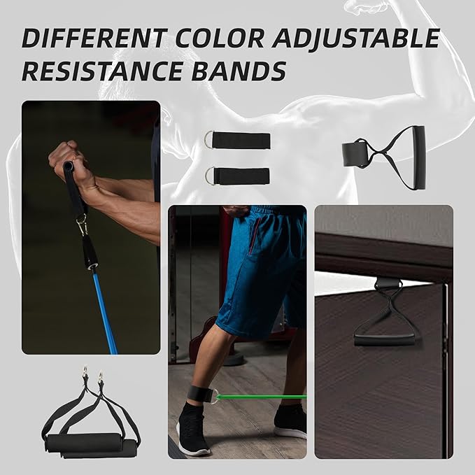 Resistance Loop Bands Set - 5-Level Exercise Bands for Home Fitness, Physical Therapy & Strength Training (10-50lbs)-FlexoryFit