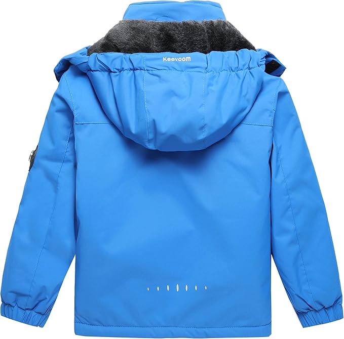 Keevoom Boys Winter Coat Ski Jacket Windproof Kids Snowboard Warm Fleece Snow Coat Waterproof Outdoor Hooded Ski Coats-FlexoryFit