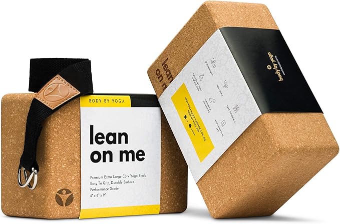 Premium Cork Yoga Blocks - Extra Large Yoga Block 2-Pack or Extra Tall 1-Pack for Inflexible Yogis | Natural, High-Density Cork for Superior Support & Stability | Optional Yoga Strap & Gift Box-FlexoryFit