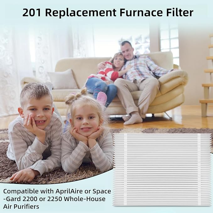 3-Pack 201 Replacement Filter Compatible with Aprilaire 2200, 2250 Whole-House Air Purifier or Space-Gard 2200, MERV-10 Furnace Filter, 20x25x6 Air Filter