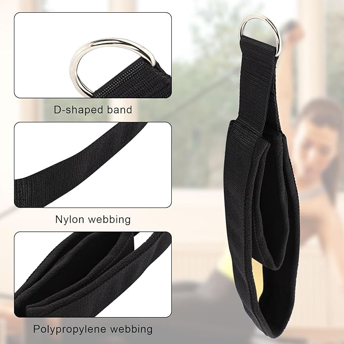 Pilates Double Loop Straps for Reformer, D Ring Straps Handle, Yoga Exercise Straps, 2 PCS-FlexoryFit