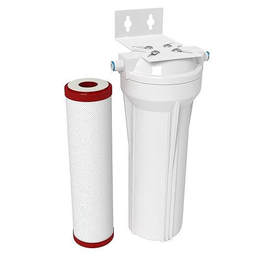 AQUATICLIFE Carbon Plus Carbon Block Water Filter 10x2.5 and 10-inch Water Filter Housing Canister for Reverse Osmosis Filtration Systems RO and RODI Units, for Chlorine Chloramine Reduction