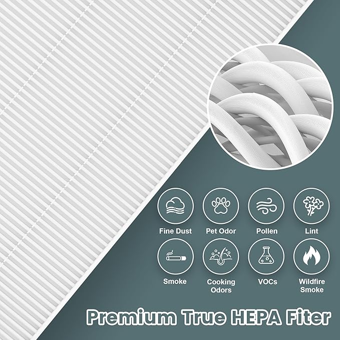 HPA300 HEPA Air Purifier Filter R for Honeywell Air Purifier HPA100/200/300 and 5000 Series, True HEPA Filter Compatible with Honeywell R Filter HRF-R3, HRF-R2, HRF-R1, 6 Pack