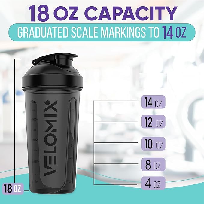 '-2 Pack- 14 oz Protein Shaker Bottles for Protein Mixes - 2x Wire Whisk | Leak Proof Shaker Cups for Protein Shakes and Pre Workout | Protein Shaker Bottle Pack | Protein Mixer Cup-FlexoryFit