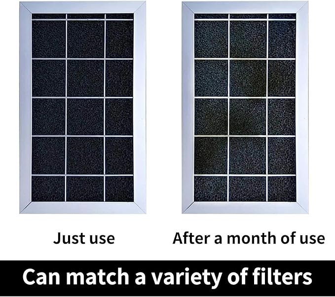 Cut-to-Fit Activated Carbon Filter Sheet Charcoal Air Vent Filters Pad Black Range Hood AC Replacement Fabric Filter 1 Pack 16" x 48" x 0.2"