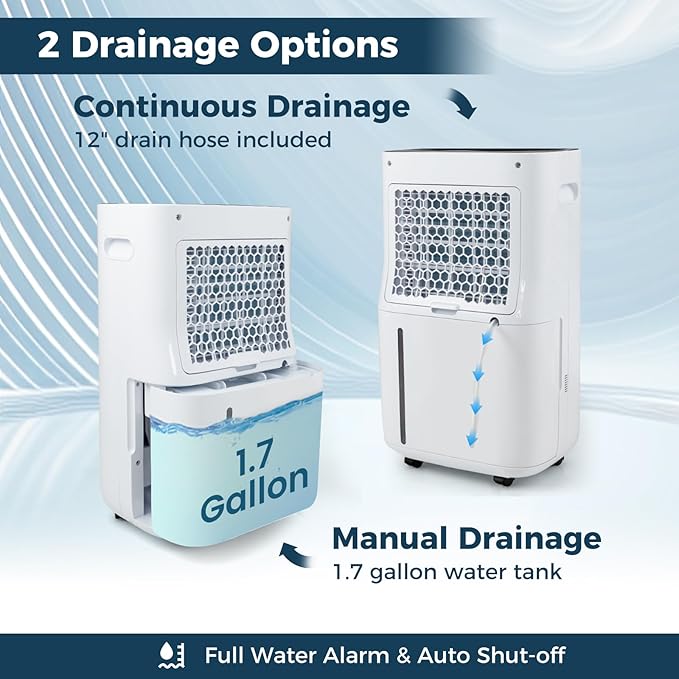 ARLIME 73 Pints Dehumidifier for Home & Basements, 4500 Sq. Ft Quiet Dehumidifier w/5 Modes, 3-Color Humidity Indicator Light, Auto or Manual Drainage, Drain Hose & Auto Shut-off for Bedroom