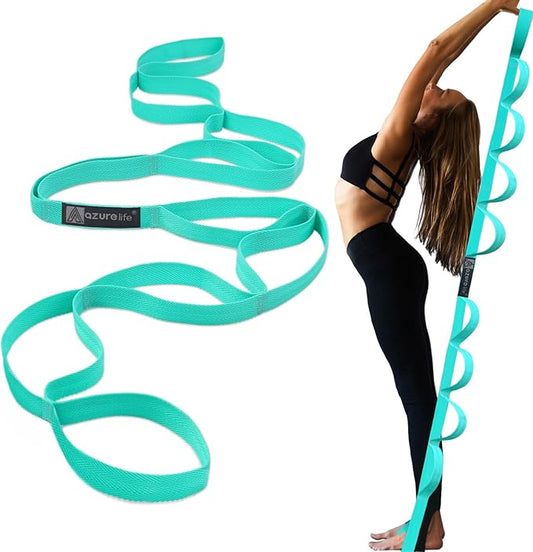 Premium Durable Stretch Straps with Loops, Stretching Strap for Physical Therapy, Multi-Loop Yoga Strap Fitness Exercise Strap for Yoga, Pilates, Dance, Flexibility&Exercise-FlexoryFit